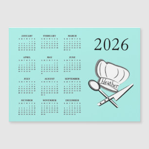 Cartão Magnético Calendário Chef Design 2026