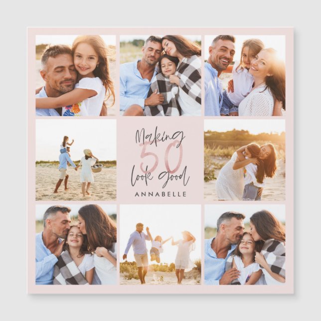 Cartão magnético cor-de-rosa com brilho rosado de  (Frente)