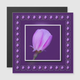 Cartão magnético cor-de-rosa e Primavera púrpura