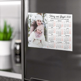 Cartão magnético da família Photo White Calendar 2