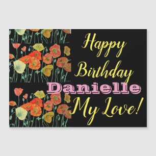 Cartão Magnético de Aniversário Feliz e Preto Lara