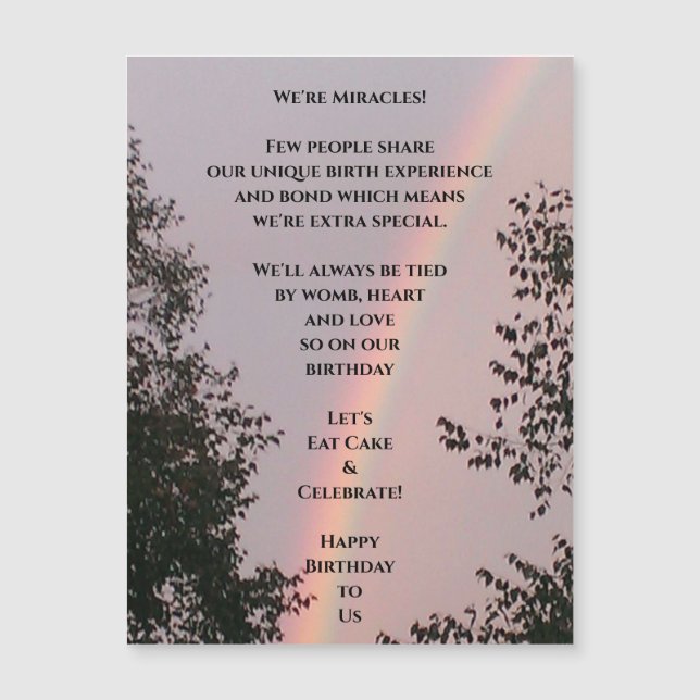 Cartão Magnético de Aniversário Múltiplo (Frente)