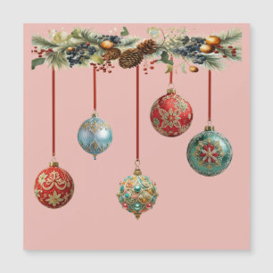 Cartão Magnético de Bolas de Natal