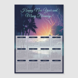 Cartão Magnético de Calendário de 2024 Thunder & L