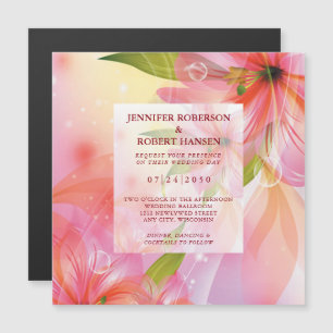 Cartão Magnético de Casamento de Flor de Hibiscus 