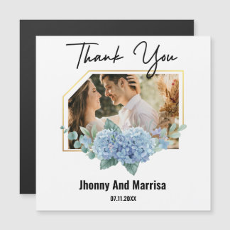 Cartão magnético de casamento de fotos em script m
