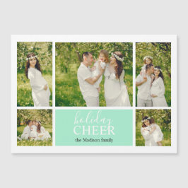 Cartão Magnético de Colagem de Fotografias Verde F