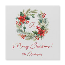 Cartão magnético de festas de Natal Feliz