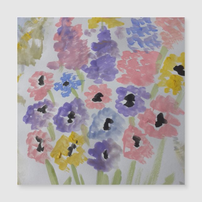 Cartão magnético de flores selvagens de verão (Frente)