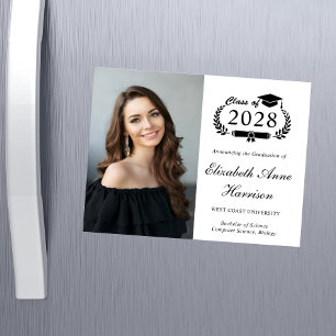 Cartão Magnético de Formandos de Fotografia Elegan
