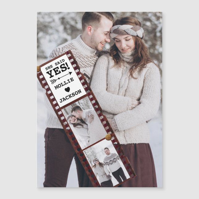 Cartão Magnético de Foto de Anúncio do noivado (Frente)