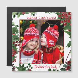 Cartão magnético de foto de Natal Rustic