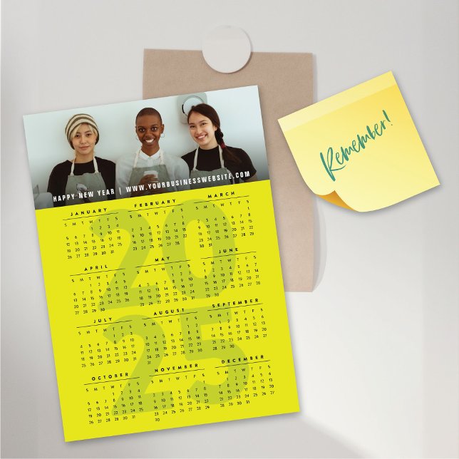 Cartão Magnético de Foto Feriado de Calendário Mod (Modern 2025 Calendar Holiday Photo Magnetic Card @ fat_fa_tin)