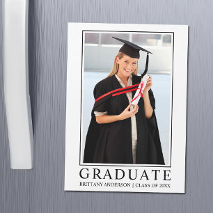 Cartão Magnético de Foto para Graduação Minimalist