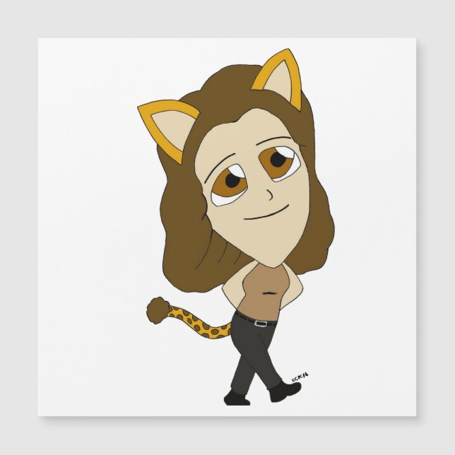 Cartão Magnético de Garota Chibi (Frente)