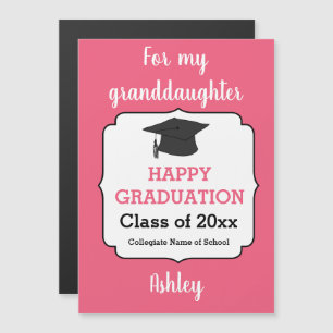 Cartão Magnético de Graduação Rosa Personalizado