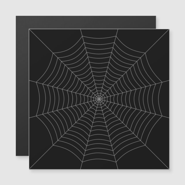 Cartão magnético de Halloween com teia de aranha c (Frente/Verso)