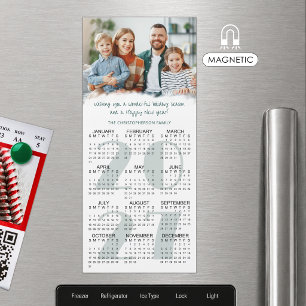Cartão Magnético de Natal 2026 com Calendário de 2