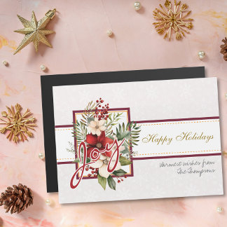 Cartão Magnético de Natal com Buquê Floral Joy Scr