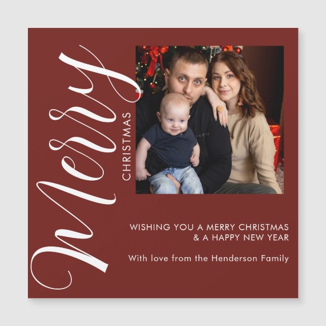 Cartão Magnético de Natal com Foto Personalizada (Frente)