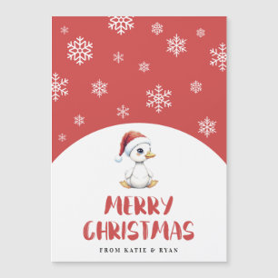 Cartão Magnético de Natal de Ganso com Aquarela Pe