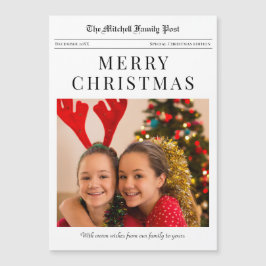 Cartão magnético de Natal de jornal Feliz Natal