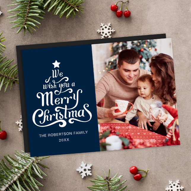 Cartão Magnético de Natal Moderno com Foto (Criador carregado)