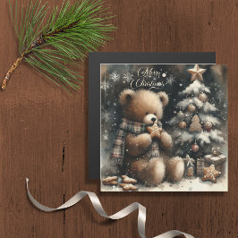 Cartão Magnético de Saudação do Urso de Pé Bonito