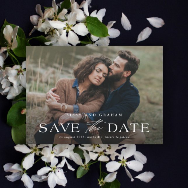 Cartão Magnético de Save the Date de Casamento com (Elegant Photo Wedding Save the Date Magnetic Card.)