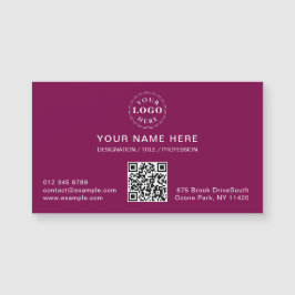 Cartão magnético de vinho sólido com suas informaç