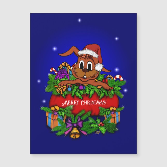Cartão Magnético do Coelho de Natal (Frente)
