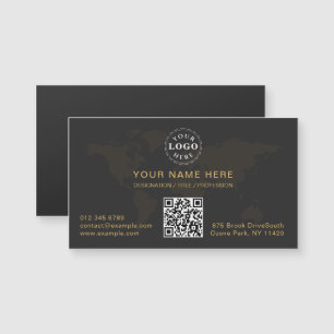 Cartão magnético Dourado preto elegante personaliz