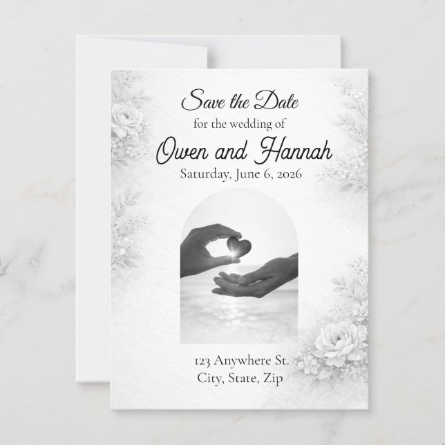 Cartão Magnético Elegante de Save the Date com Fot (Frente)
