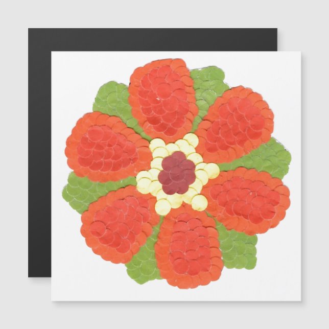 Cartão Magnético Fino Flor Pontilhada (Frente/Verso)