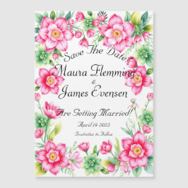 Cartão Magnético Fino Flor Rosa