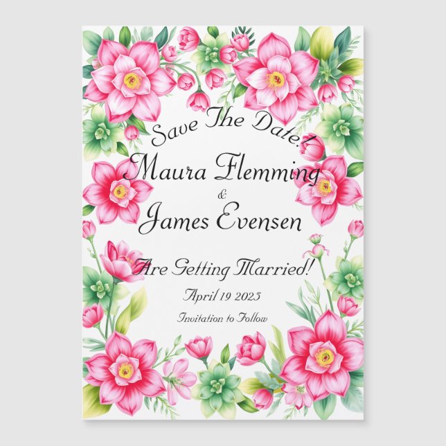 Cartão Magnético Fino Flor Rosa (Frente)