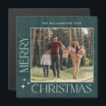 Cartão Magnético FOTO de Natal Mínimo Retroativo<br><div class="desc">Feliz Cartão Magnético Feriado de Natal.</div>