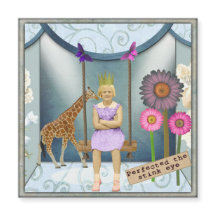 Cartão Magnético Funky Vintage Kid Altered Art