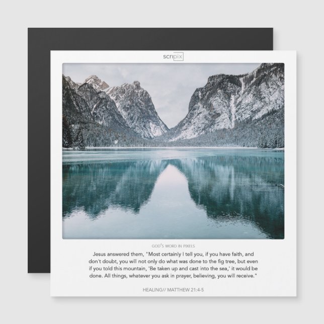 Cartão magnético Matthew 21:4-5 HEALING SCRIPIX (Frente/Verso)