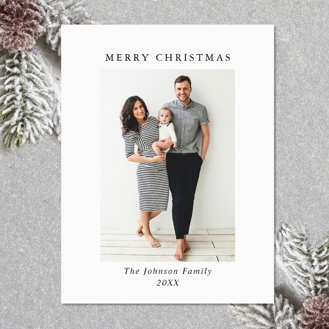Cartão Magnético Mínimo de Natal Elegante (Zazzle Elegant Minimalist Christmas PHOTO Magnetic Card)
