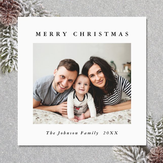 Cartão Magnético Mínimo de Natal Elegante (Zazzle Elegant Minimalist Christmas PHOTO Magnetic Card )