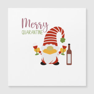Cartão Magnético Natal Gnome de Quarentena Alegre