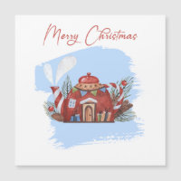 Cartão Magnético para Pote de Chá Vermelho Natal