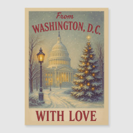 Cartão Magnético Vintage de Washington DC Com Amor