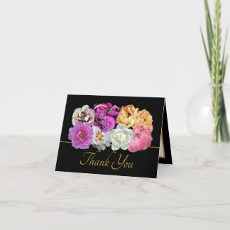 Cartão Magnífico Buquê Floral de Peônia Multicolor Obriga