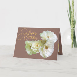 Cartão Magnífico Buquê Floral de Rosa Branca Chic para An