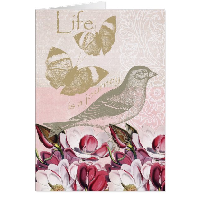 Cartão Magnólias românticas (Frente)