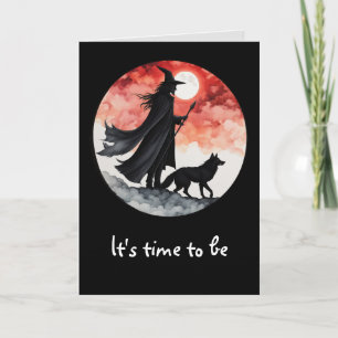 Cartão Mago com um Lobo - Diversão de Fã de Halloween 2