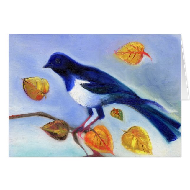 Cartão Magpie 2012 do outono (Frente Horizontal)