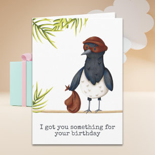 Cartão Magpie Engraçado Personalizado Aniversário